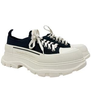 Alexander Mcqueen Tread Slick Low Top Sneakers Navy Size 44